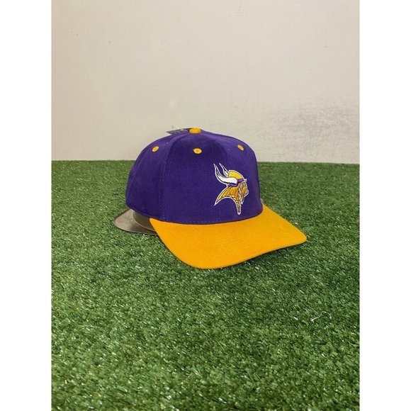 Vintage Minnesota Vikings hat cap strap back new purple yellow mens 90s Retro - Picture 3 of 11
